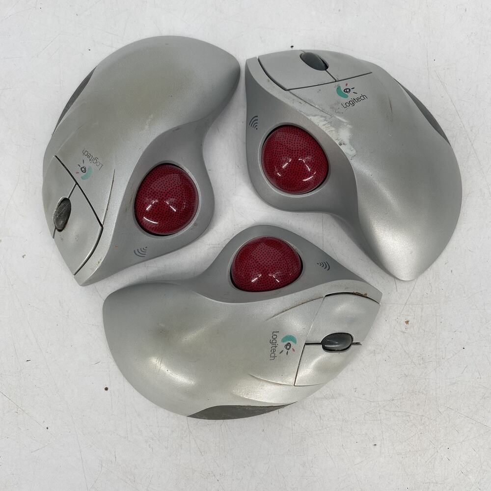Logitech Track Ball Wheel Mouse Lot of 3 Parts Only Not Tested